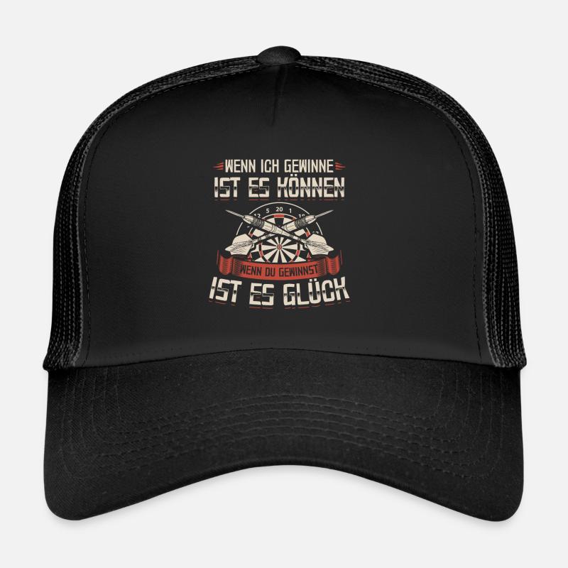Dart | Darts Darten Darter Dartscheibe Geschenk - Trucker Cap - Schwarz/Schwarz