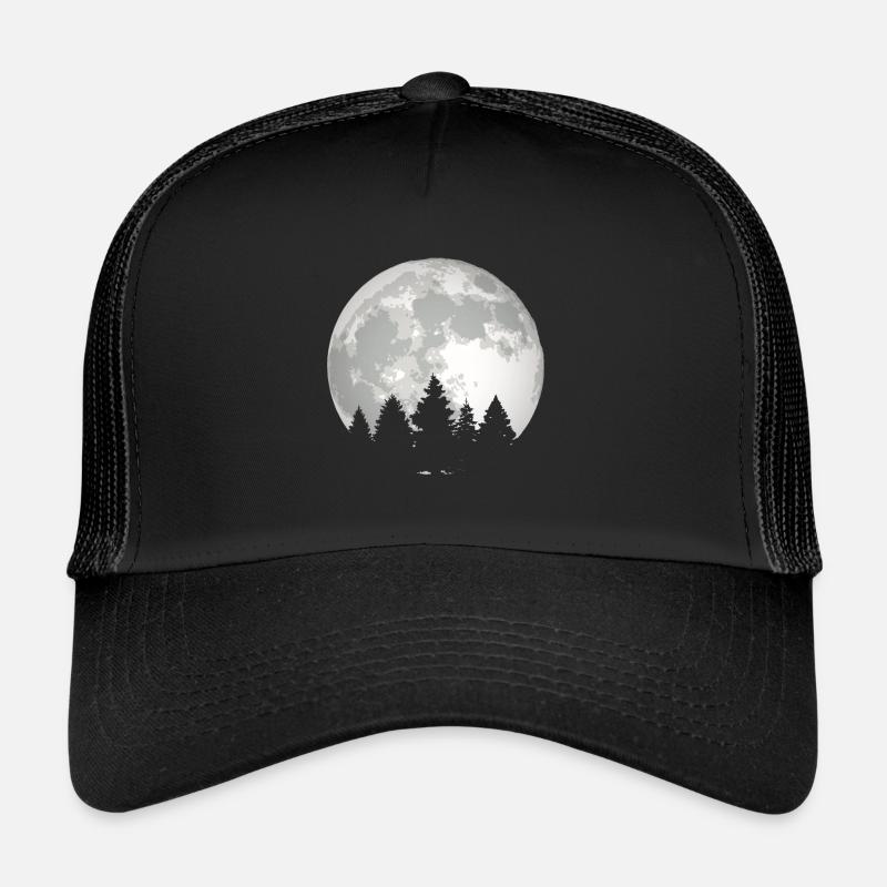 Mond Wald - Trucker Cap - Schwarz/Schwarz