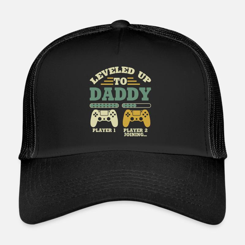 Leveled Up To Daddy Player 1 Player 2 Joining Trucker Cap
