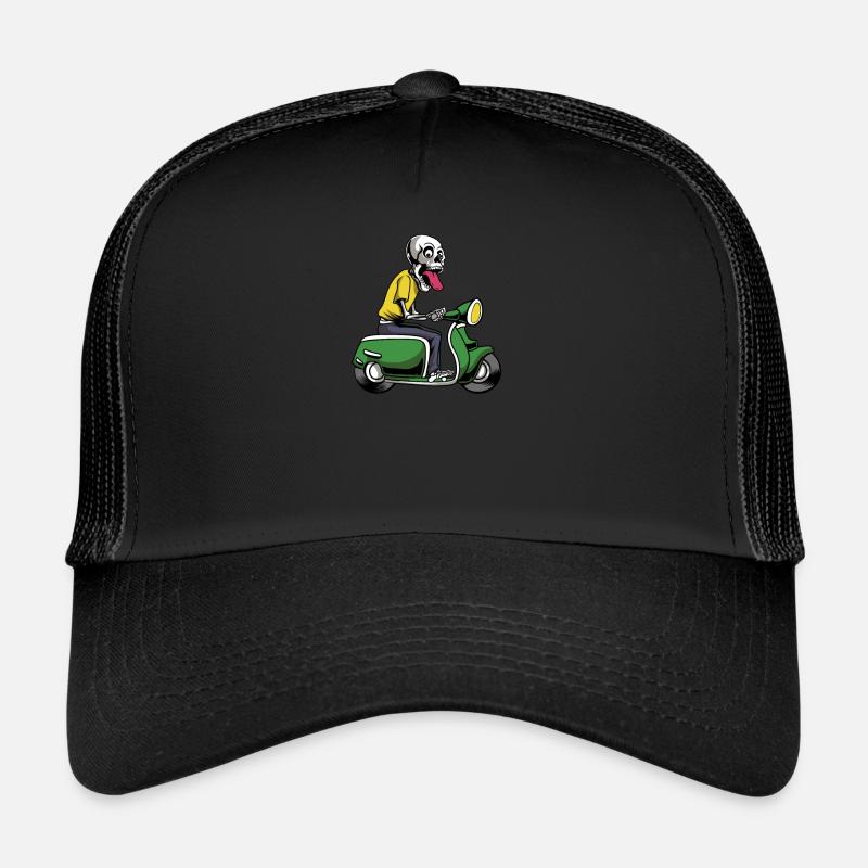 Motorroller Mofa Moped Roller - Trucker Cap - Schwarz/Schwarz