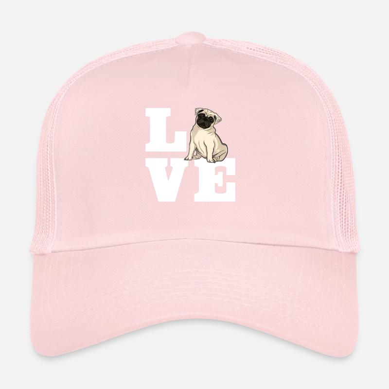 Mops chien amour Casquette trucker 
