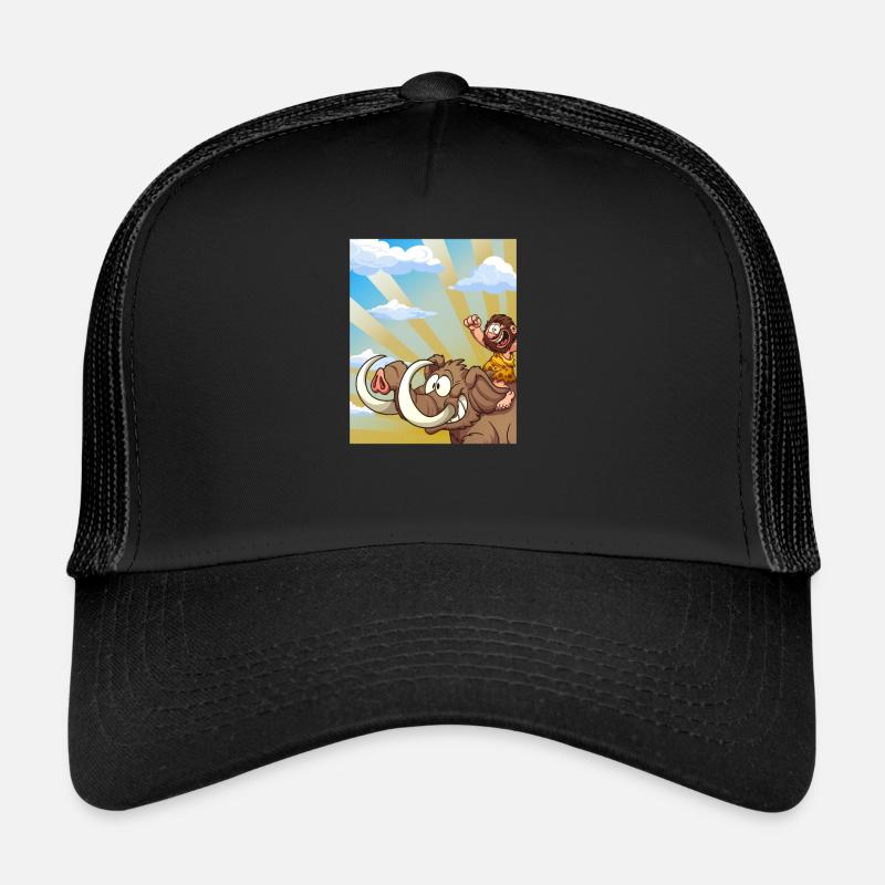 Mammut I Eiszeit I Elefanten I Geschenk - Trucker Cap - Schwarz/Schwarz