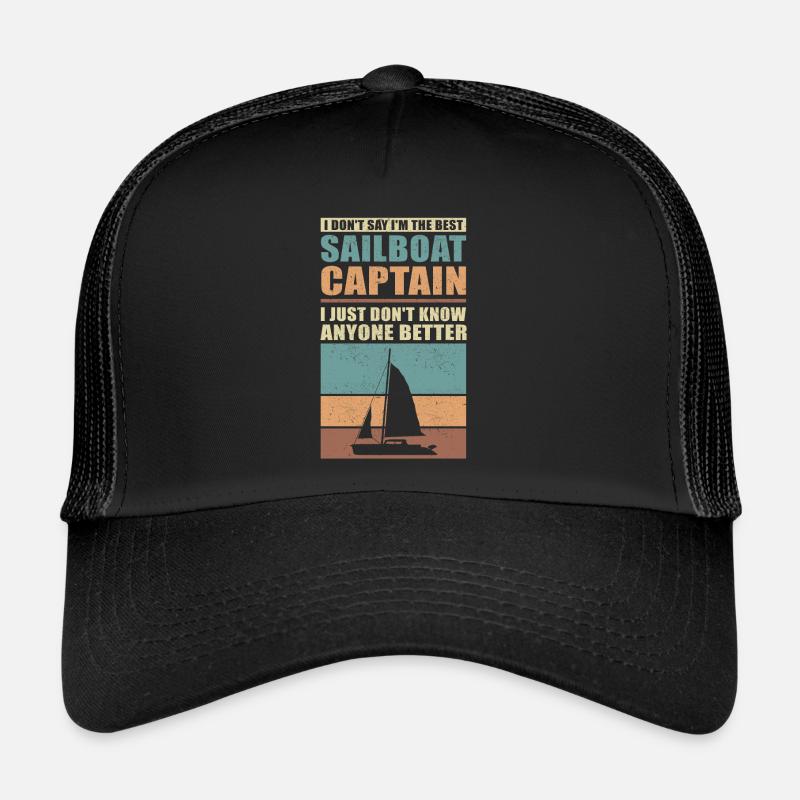 Sailing Sailboat Captain Skipper Sailor Gift Trucker Cap