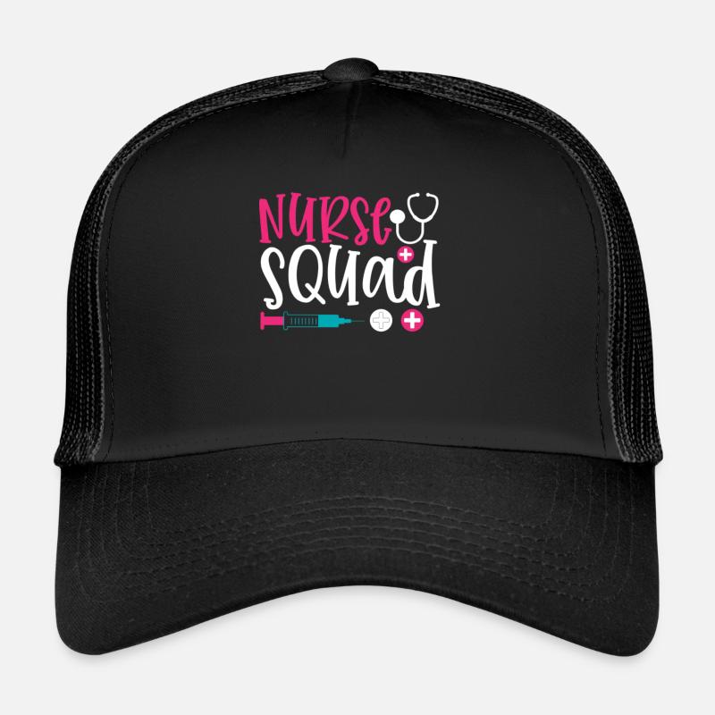 Spruch nurse squad - Trucker Cap - Schwarz/Schwarz