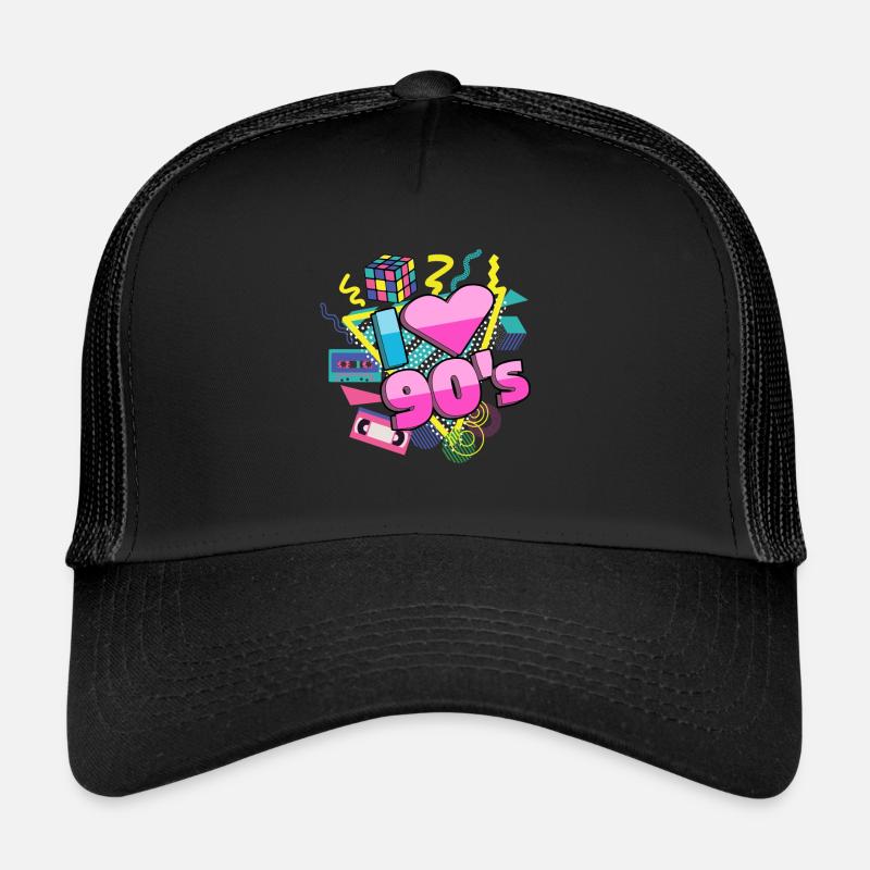 I love 90's Retro 90s Années 90 Devise Casquette trucker 