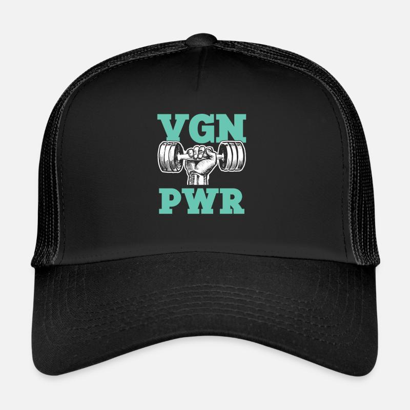vegan power - Trucker Cap - Schwarz/Schwarz