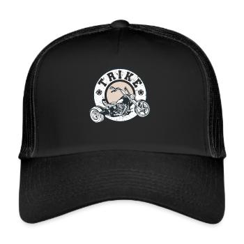 Trike Trikefahrer Trikefahren Motortrike Vintage - Trucker Cap - Schwarz/Schwarz - Vorne
