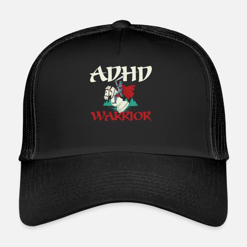 ADHD Warrior ADHS cadeau - Casquette trucker  - noir/noir