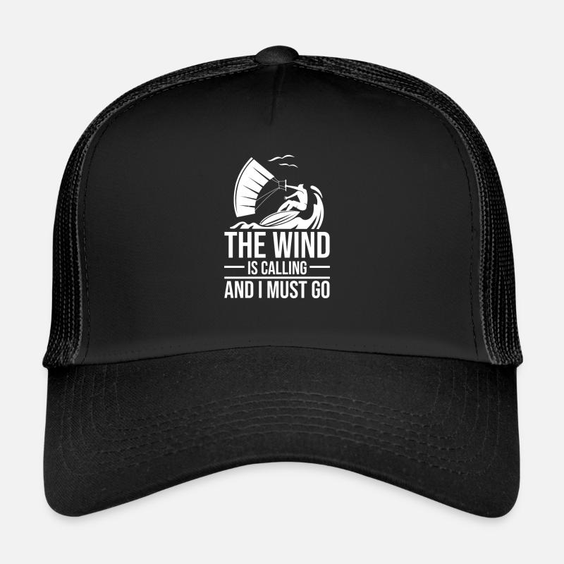 Kitesurfen Kiteboarding Kite Kiten - Trucker Cap - Schwarz/Schwarz