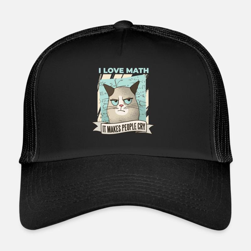 Maths Amour Pleurer Mathe mathématicien Amour du chat Casquette trucker 