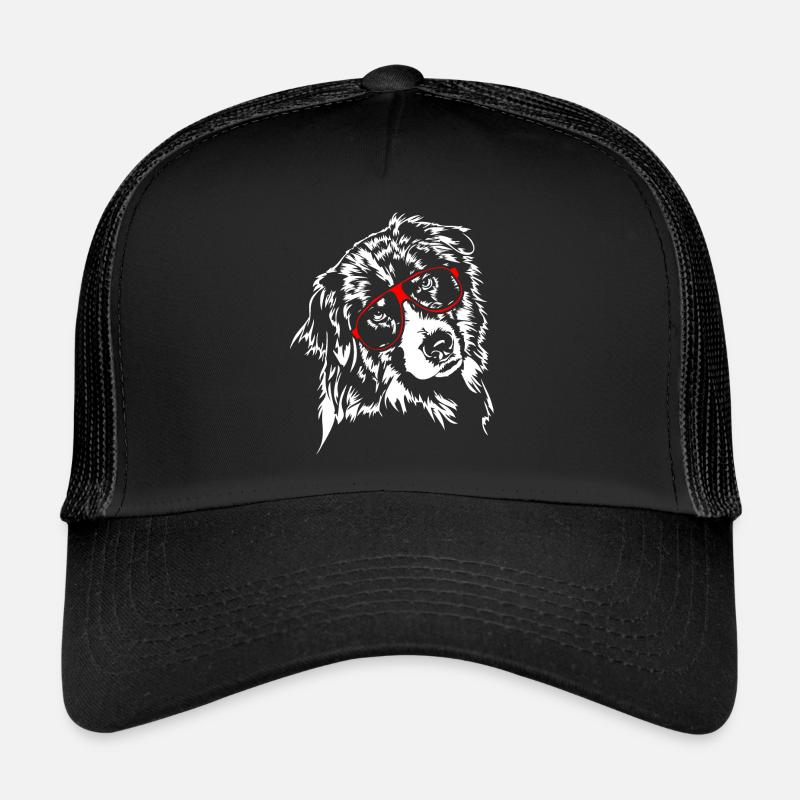 AUSTRALIAN SHEPHERD Brille Hunde Hund Wilsigns - Trucker Cap - Schwarz/Schwarz