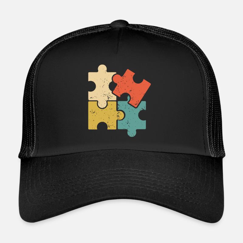 Puzzle Vintage Puzzles Rätsel - Trucker Cap - Schwarz/Schwarz