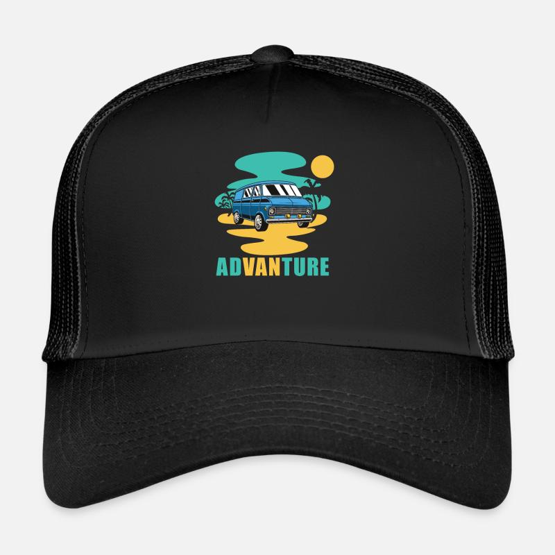 Camper Bus Caravan Camper Bus - Trucker Cap - Schwarz/Schwarz
