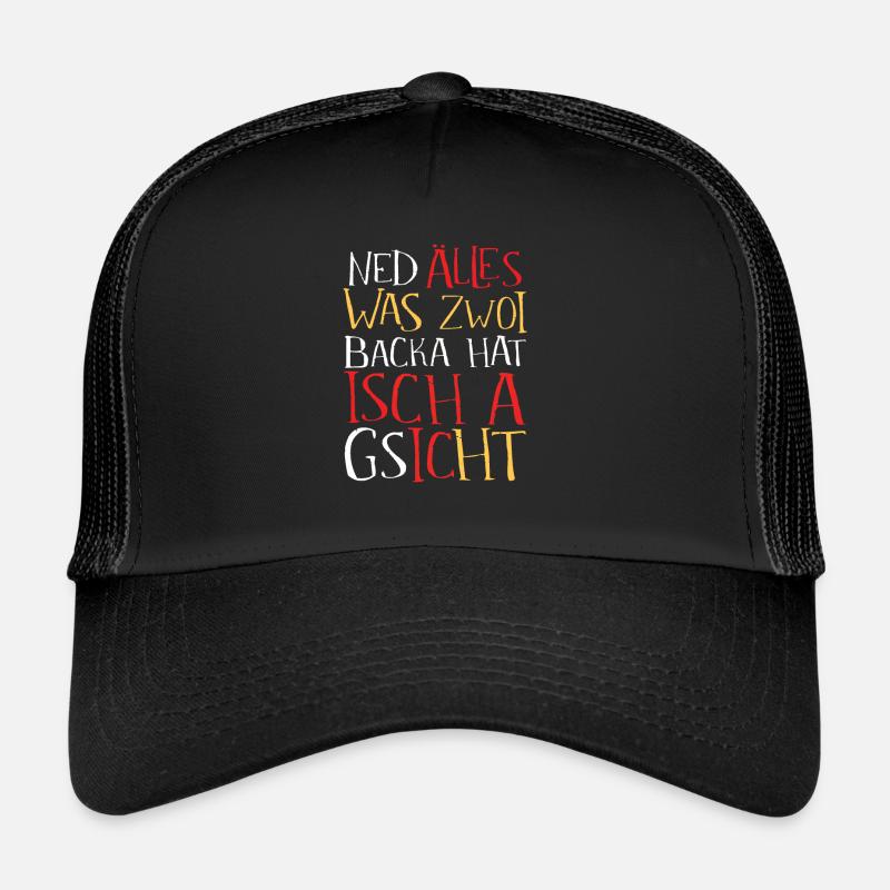Schwäbischer Dialekt Sprüche Schwaben Sprache - Trucker Cap - Schwarz/Schwarz