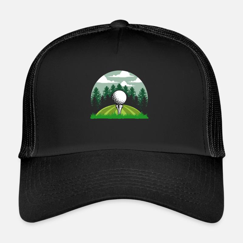 Golf Golfer Golfspieler Golfen Golfplatz - Trucker Cap - Schwarz/Schwarz