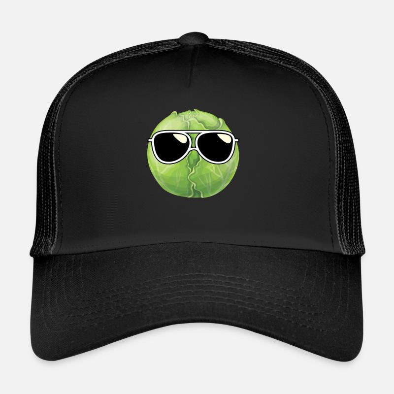 Brussels sprouts with sunglasses Trucker Cap