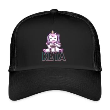 La drogue de la kétamine licorne Drôle Techno - Casquette trucker  - noir/noir - Devant