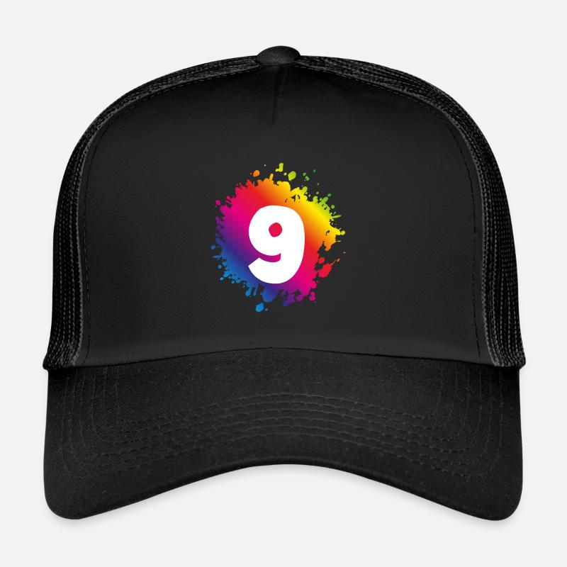 9 Number of blobs - Trucker Cap - black/black