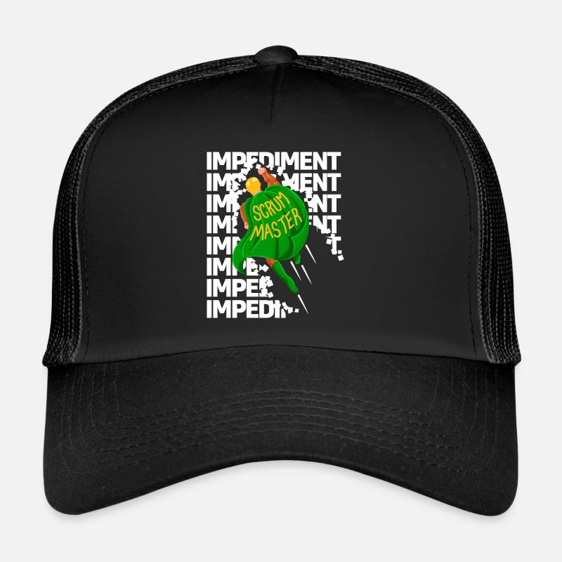 Superhero destroys Impediments - Scrum Master Trucker Cap