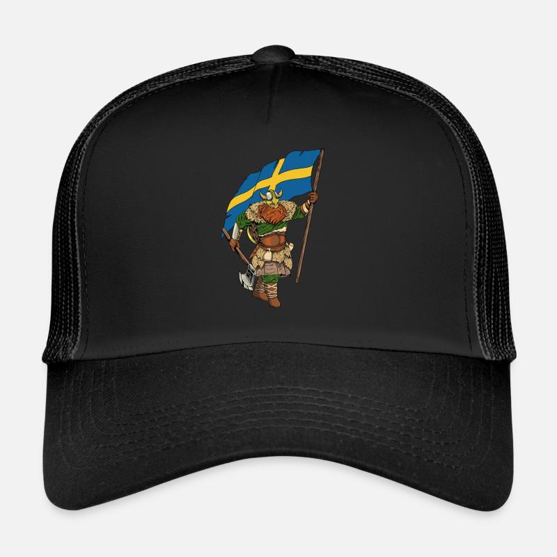 Viking Warrior with Flag - Sweden Trucker Cap