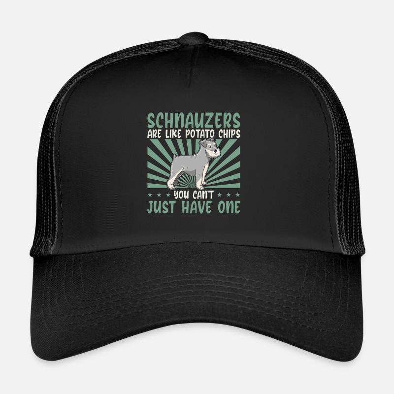 Schnauzer Hund Hundehalter Hundebesitzer Geschenk - Trucker Cap - Schwarz/Schwarz
