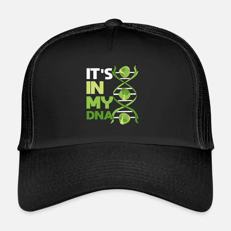 C’EST DANS MON ADN, chou de Bruxelles, choux de Bruxelles - Casquette trucker  - noir/noir