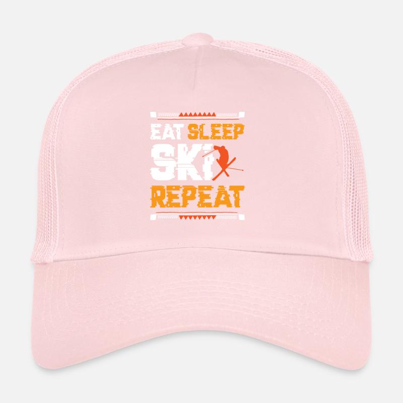 Eat Sleep Ski Repeat Trucker Cap