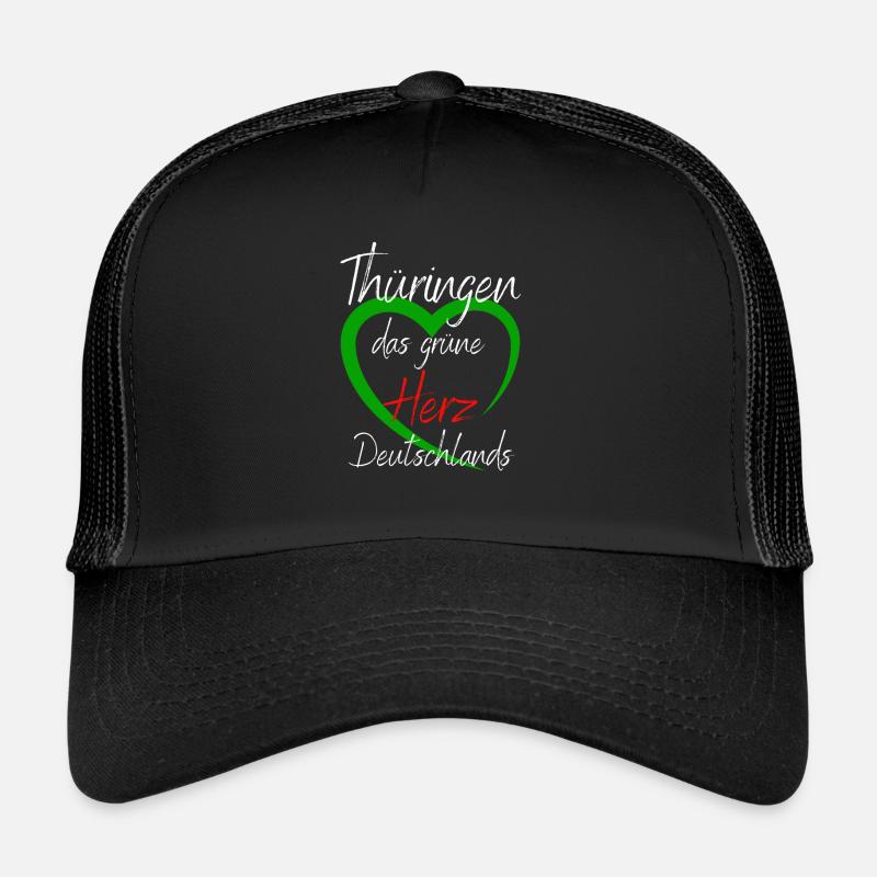 Thüringen -Thüringen das grüne Herz Deutschlands - Trucker Cap - Schwarz/Schwarz