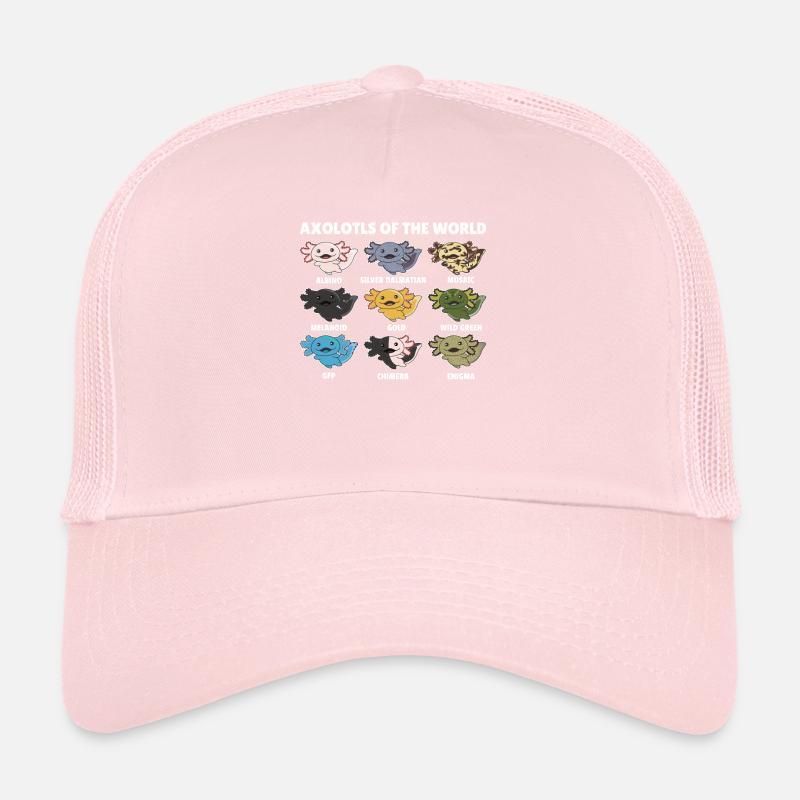 Axolotls du monde animaux doux Espèces d’Axolotl Casquette trucker 