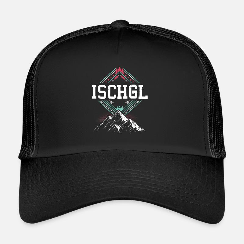 Ischgl Alpen Österreich - Trucker Cap - Schwarz/Schwarz