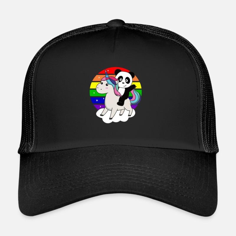Panda Einhorn Regenbogen Tiere Pandas Einhörner Trucker Cap