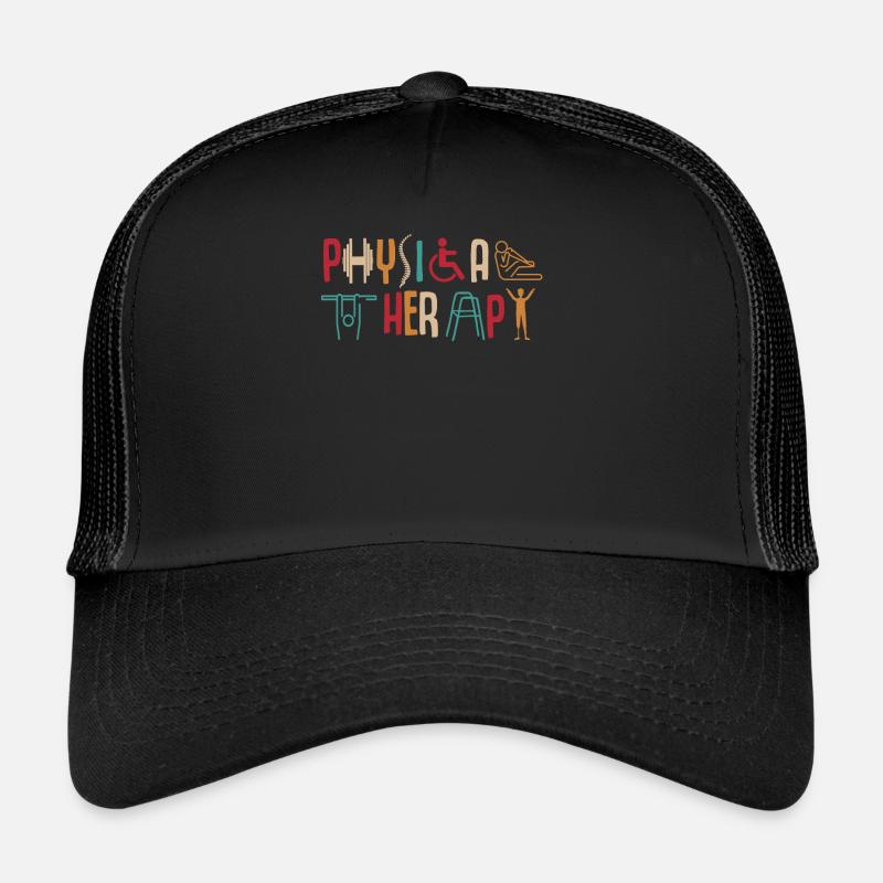 Physiotherapie - Trucker Cap - Schwarz/Schwarz