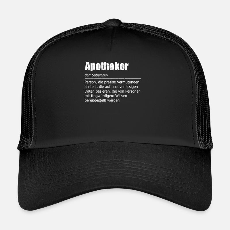 Pharmazeut Pillendreher Apotheke Apotheker - Trucker Cap - Schwarz/Schwarz