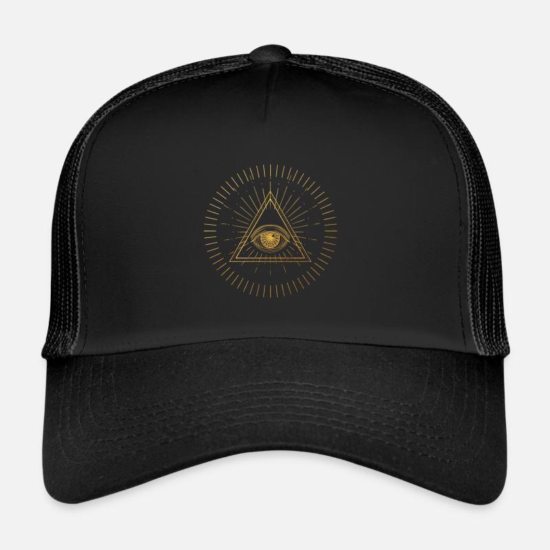 Golden all-seeing eye, esoteric, mystical Trucker Cap