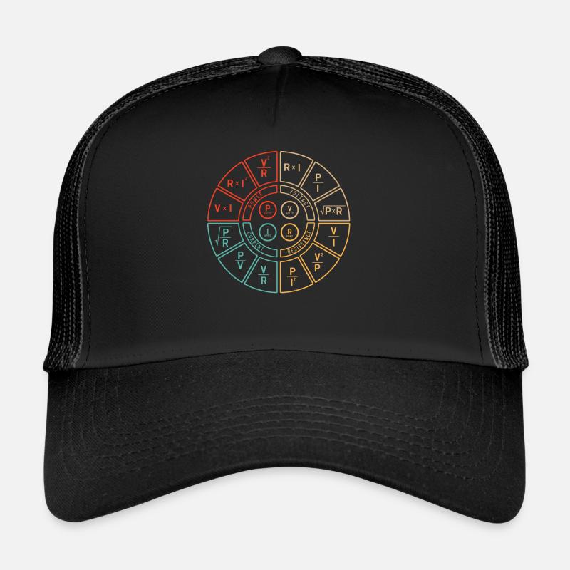Ohms Loi, Ohm, Physique, Puissance, Watts - Casquette trucker  - noir/noir