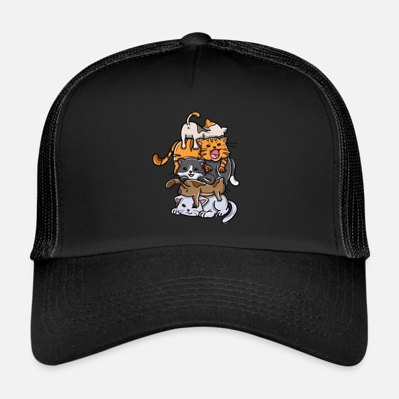 Sleeping Cats Stack Anime Chatons Kawaii Casquette trucker 