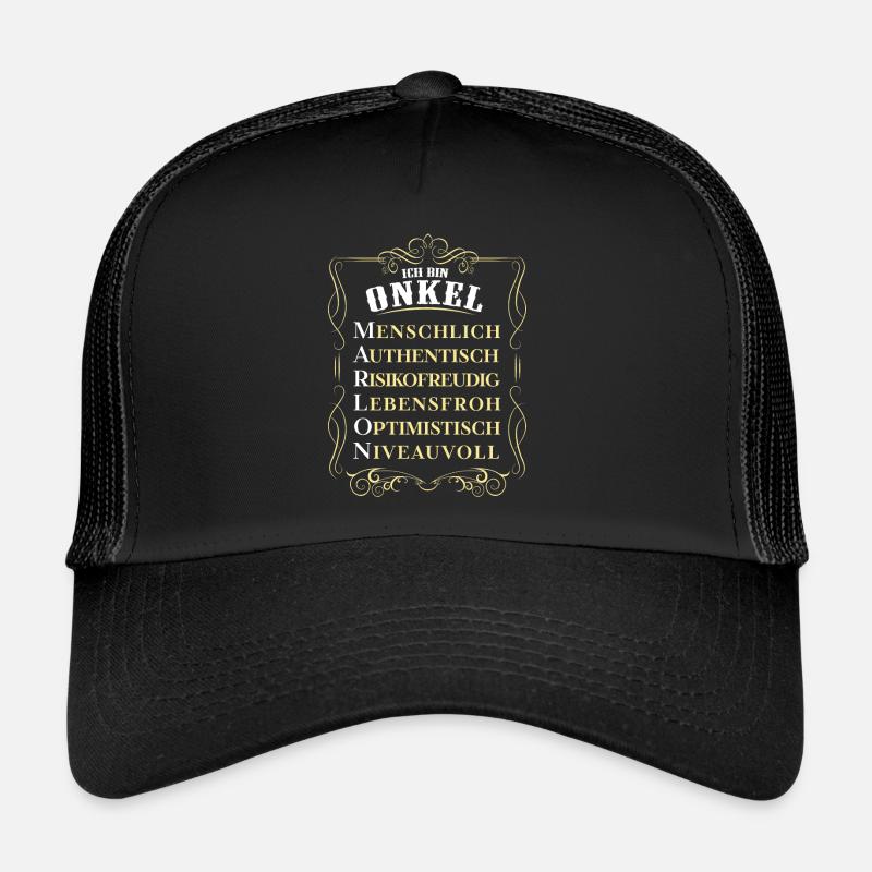 Marlon - bester Onkel - Trucker Cap - Schwarz/Schwarz