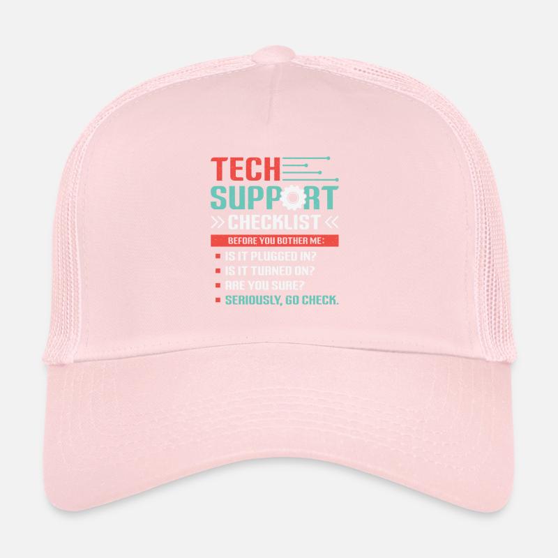 Funny Tech Support Checkliste Helpdesk Trucker Cap