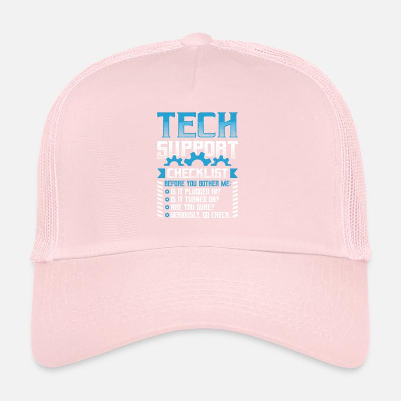 Drôle de liste de contrôle du support technique Helpdesk Casquette trucker 