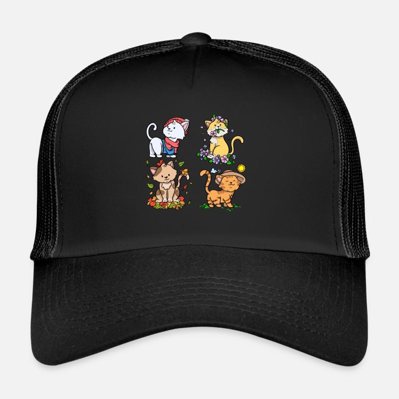 Chaque saison est une saison de chat Saisons Chats Casquette trucker 