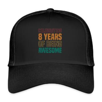 We celebrate 8 years old birthday - Trucker Cap - black/black - Front