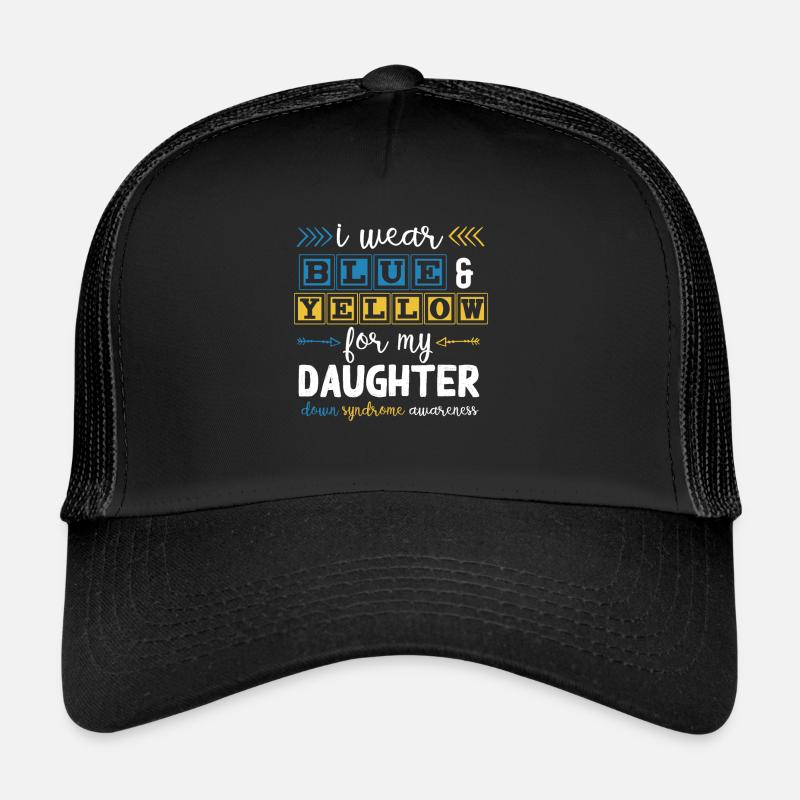 Noir et bleu, conscience du syndrome de Down Casquette trucker 