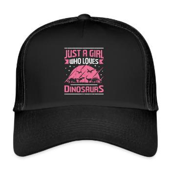 Just A Girl Who Loves Dinosaurs - Dinosaur Girl - Trucker Cap - black/black - Front