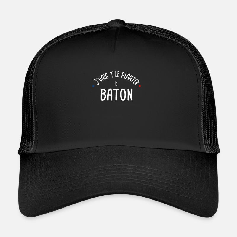 J'vais t'le planter le baton fan de ski - Casquette trucker - noir/noir
