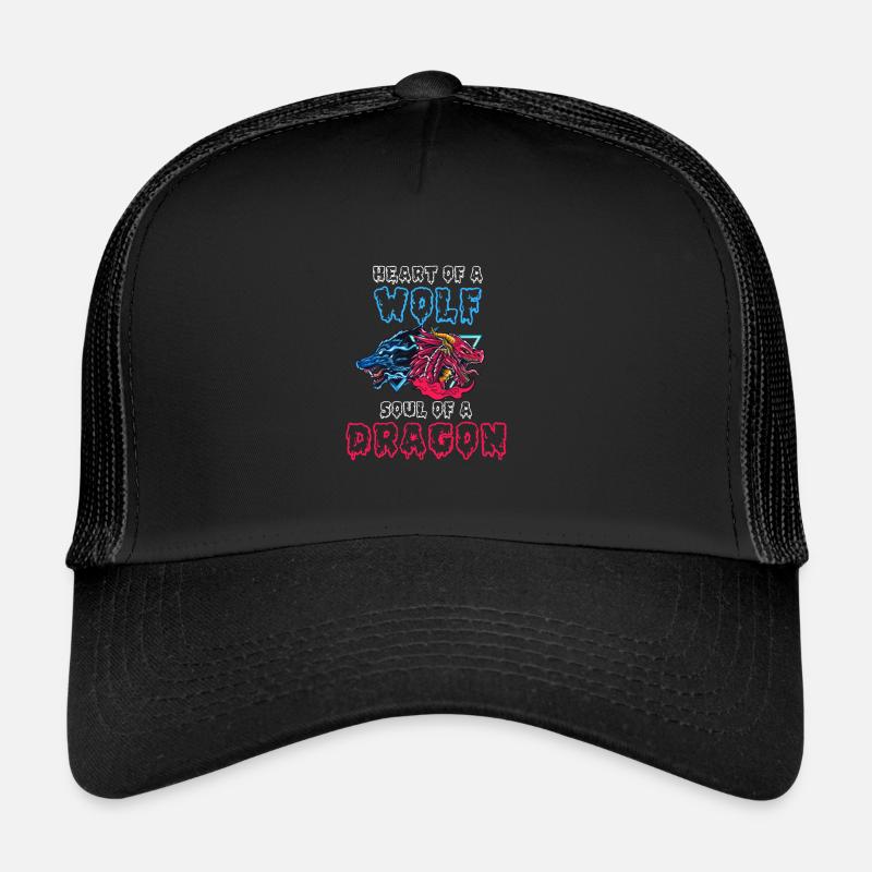 Cœur d’un loup, âme de dragon Casquette trucker 