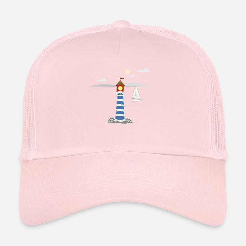 Segeln Geschenkidee Segelboot Küste Leuchtturm Trucker Cap