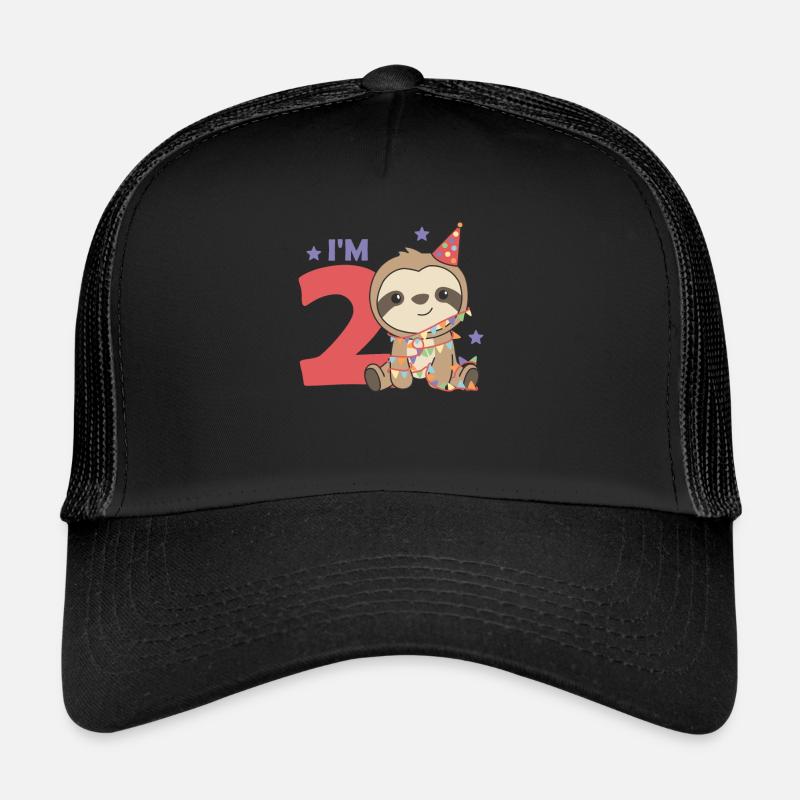 Sloth for the second birthday for children 2 years Trucker Cap