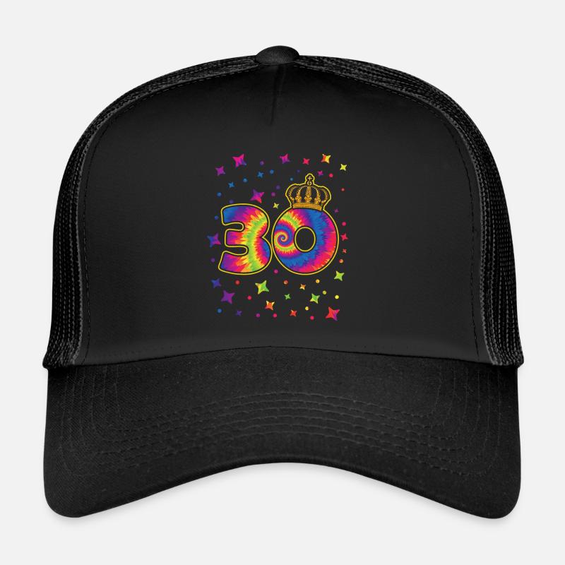 Tie-dye Fête du 30e anniversaire 30 ans Casquette trucker 