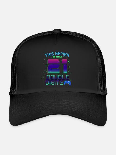 Ce joueur est maintenant 21 à deux chiffres 21. - Casquette trucker  - noir/noir - Devant