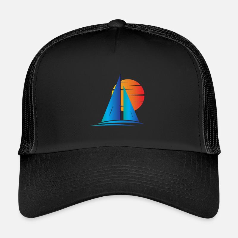 Nautical Sailboat Sailing Trucker Cap